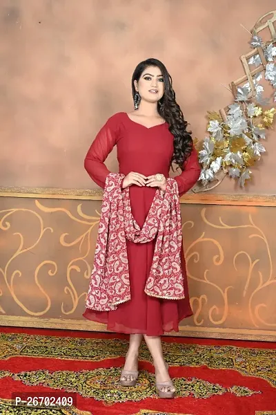 Classic Georgette Anarkali Kurtis for Women with Dupatta