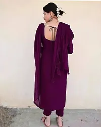 Women Stylish Straight Kurta Bottom with Dupatta-thumb2