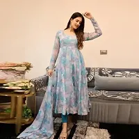 Stylish Georgette Kurta with Dupatta for Women-thumb1