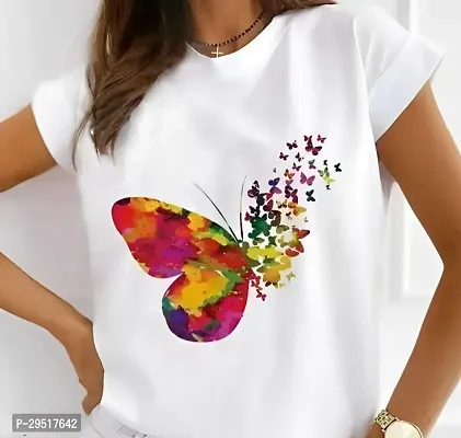 Elegant White Cotton Blend Printed Top For Women-thumb0