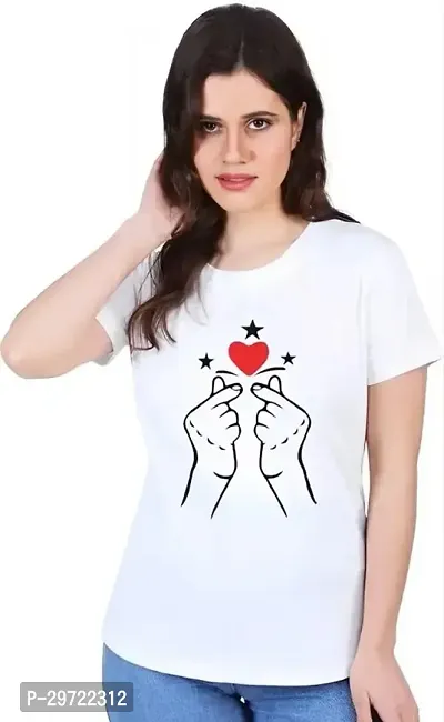 Stylish Polycotton Printed T-Shirt for Women Pack of 1-thumb0