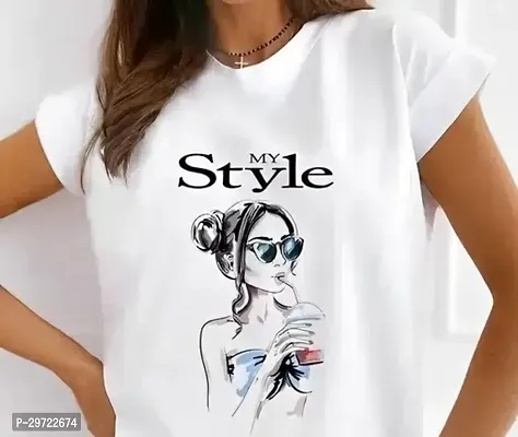 Stylish Polycotton Printed T-Shirt for Women Pack of 1