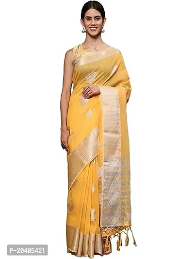 Stylish Yellow Kosa Silk Saree With Blouse Piece For Women-thumb0