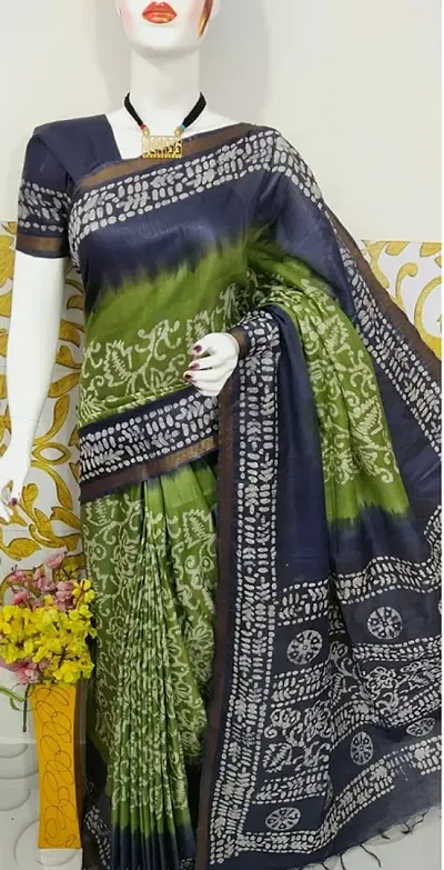 Stylish Kosa Silk Saree With Blouse Piece For Women