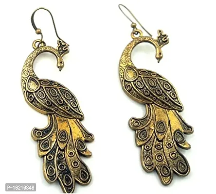 Sporty Trendz 22 K Gold Plated Beautiful Dangle Dancing Peacock Earring for Women and Girls