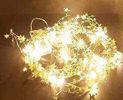 SilkyKraftz 3 Meter 30 LED Golden Party Lights for Home Decoration with Handcrafted Golden Stars-thumb1