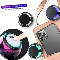 New Mandy Mini Boost 4 Colorful Wireless Bluetooth Speakers Mini Electroplating Round Steel Speaker (Blue)-thumb3