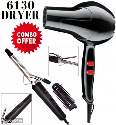 Professional 2888 Hair Dryer 1500 Watt  And Black  471B Hair Curler For Men And Women-thumb0