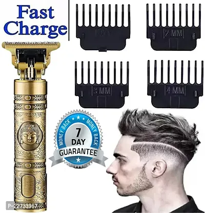 Hair Clippers for Men, Professional Hair Clipper Zero Gapped T-Blade Clipper Cordless Rechargeable Edgers Clippers Electric Beard Clipper (Gold)