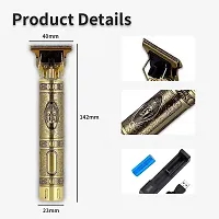 Professional Golden Trimmer Haircut Grooming Kit Metal Body Rechargeable Trimmer 120 min Runtime 4 Length Settings (Gold)-thumb3