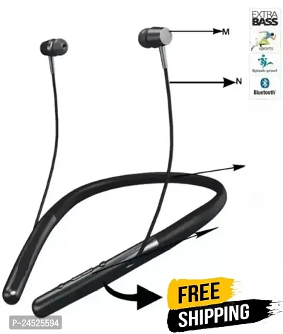 48 Hours non-stop battery backup Latest unique bass Premium Design light Weight,Waterproof,High Quality Product Wireless Neckband with mic MN90-thumb0