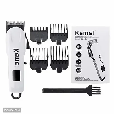 KM 809 A Men'S Low Voice Rechargeable Hair Clipper Razor Lcd Display Cordless Electric Professional Shaver Beard Trimmer Grooming Shaving Machine Self Hair Cutting Haircut White (2M_Km-809A)-thumb0