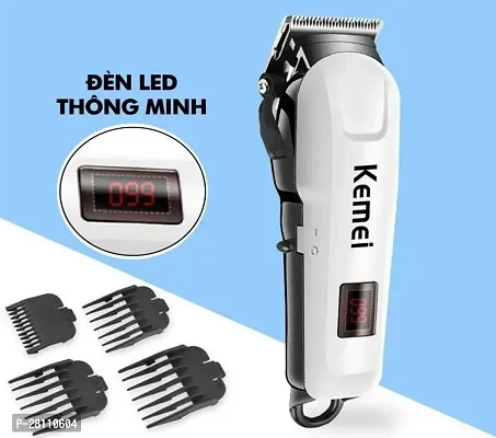 Km-809A Professional Rechargeable and Cordless Hair Clipper Runtime: 120 min Trimmer for Men (White).   01-thumb0