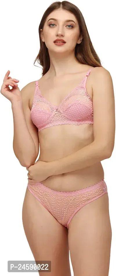 Stylish Cotton Blend Bra And Panty Set For Women-thumb2