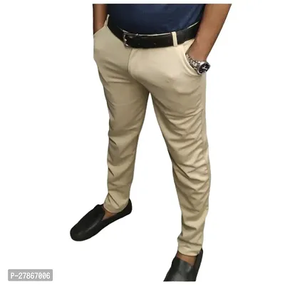 Stylish Polyester Solid Formal Trousers For Men-thumb0