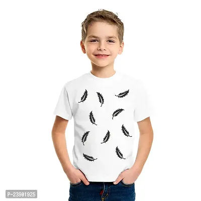 Beautiful White Cotton Blend Tees For Boys