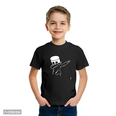 Beautiful Black Cotton Blend Tees For Boys-thumb0