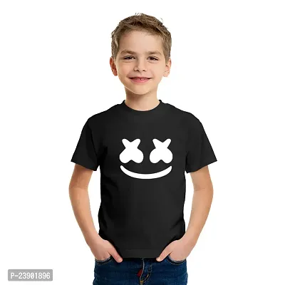 Beautiful Black Cotton Blend Tees For Boys