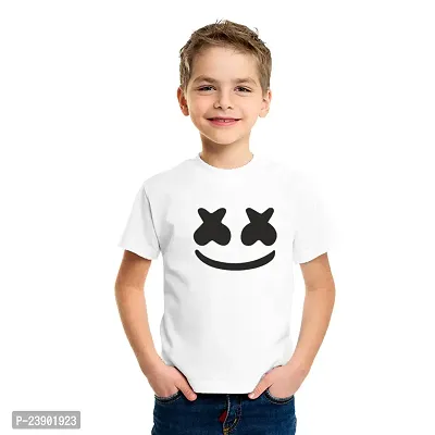 Beautiful White Cotton Blend Tees For Boys