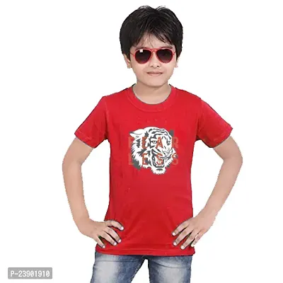 Beautiful Red Cotton Blend Tees For Boys-thumb0