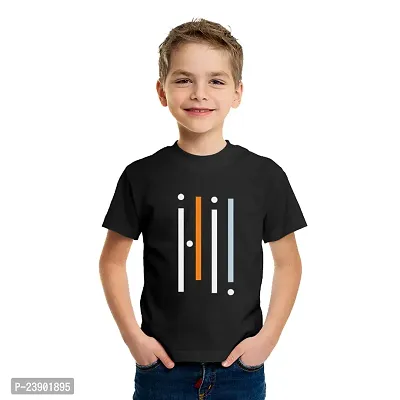 Beautiful Black Cotton Blend Tees For Boys-thumb0