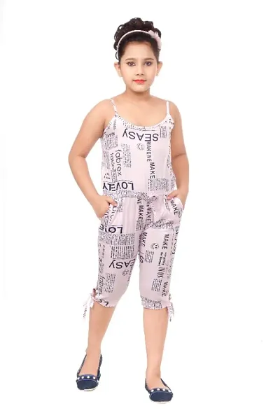 Dailywear Cotton Blend Printed Jumpsuit for Girls