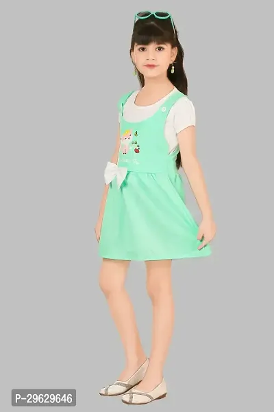 Stylish Green Crepe Dresses For Girls-thumb2