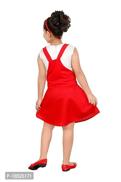 SMARTBAZAR Dungaree for Girls Party Solid Cotton Rayon Blend??(Red, Pack of 1)-thumb0