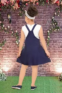 Stylish Navy Blue Cotton Blend Dresses For Girls-thumb1