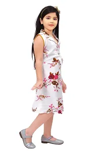 Stylish White Rayon Dresses For Girls-thumb3