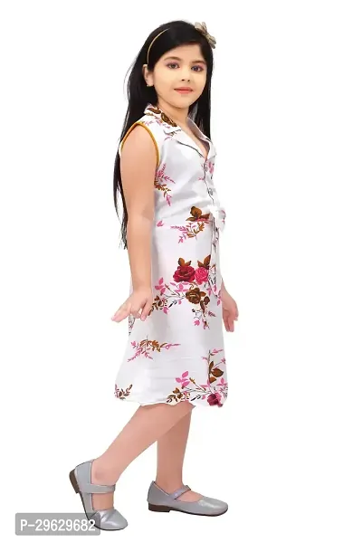 Stylish White Rayon Dresses For Girls-thumb5