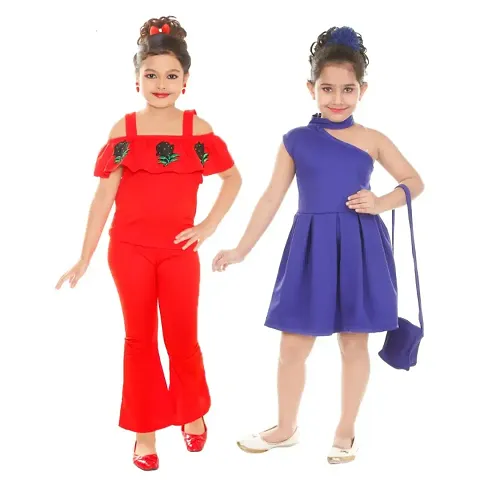 Stylish Blend Dresses For Girls Pack Of 2