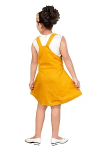 SMARTBAZAR Dungaree for Girls Party Solid Cotton Rayon Blend??(Yellow, Pack of 1)-thumb2