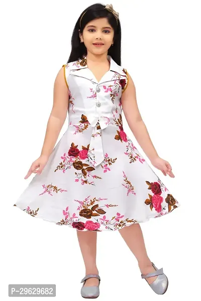 Stylish White Rayon Dresses For Girls