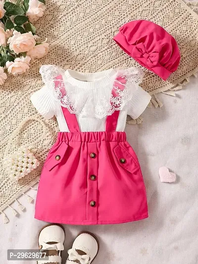 Stylish Pink Crepe Dresses For Girls-thumb0