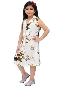 Stylish White Rayon Dresses For Girls-thumb2