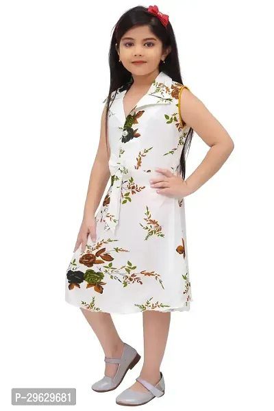 Stylish White Rayon Dresses For Girls-thumb3