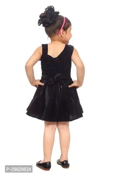 Stylish Brown Cotton Blend Embellished Frocks For Girl-thumb4