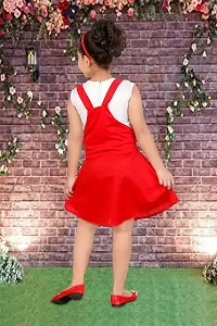 Stylish Red Cotton Blend Dresses For Girls-thumb1