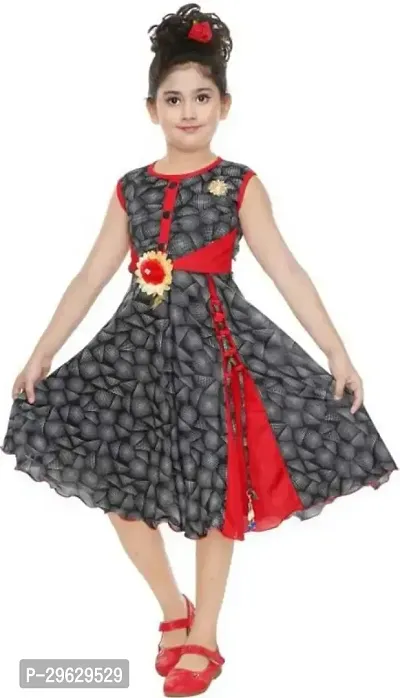 Stylish Black Cotton Blend Dresses For Girls-thumb0