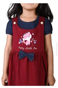 Stylish Maroon Cotton Blend Dresses For Girls-thumb2