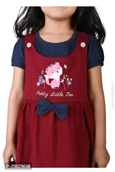 Stylish Maroon Cotton Blend Dresses For Girls-thumb3