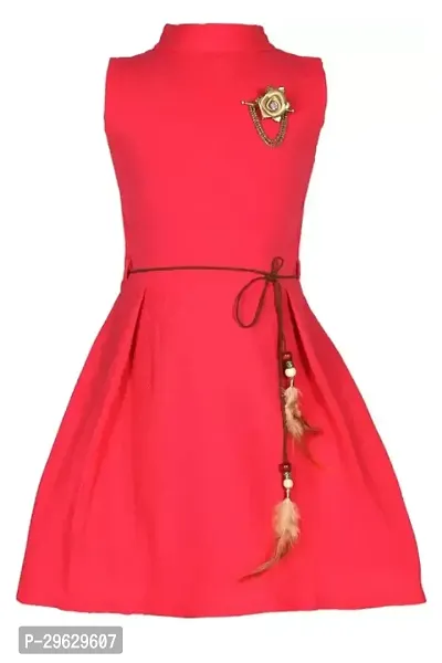 Stylish Red Crepe Dresses For Girls-thumb0