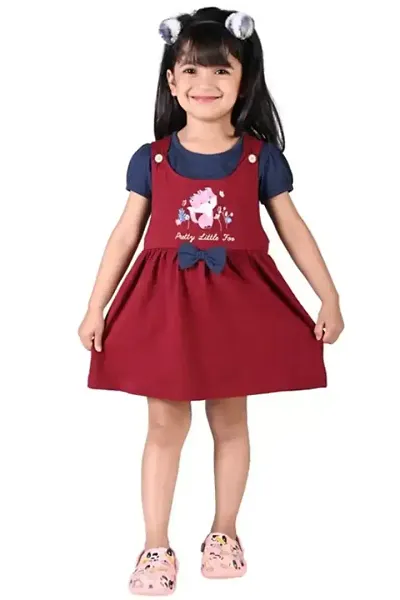 Bow Applique Cotton Dress for Girls