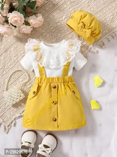 Stylish Yellow Crepe Dresses For Girls-thumb0