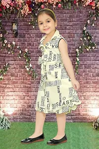 Stylish Yellow Cotton Blend Dresses For Girls-thumb2