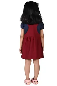 Stylish Maroon Cotton Blend Dresses For Girls-thumb4