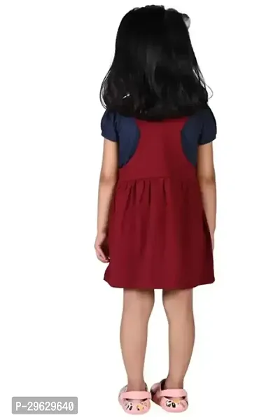 Stylish Maroon Cotton Blend Dresses For Girls-thumb5