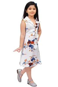 Stylish White Rayon Dresses For Girls-thumb1