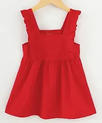 Stylish Red Cotton Blend Dresses For Girls-thumb4